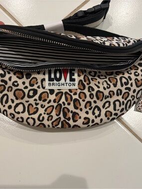 Brighton Leopard Print Crossbody Belt Bag in Tan and Black